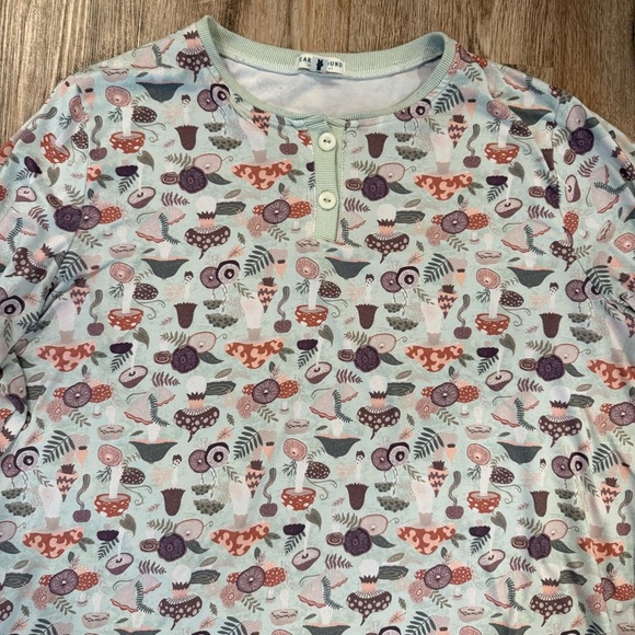 Earthbound Pajama Set Women’s Large Mushrooms Long Sleeve Comfy Stretch Pockets - Picture 3 of 11